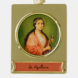 Enfeite De Natal Dourado Com Faixa Rua. Apolônia (BLA 001)