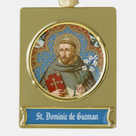 Enfeite De Natal Dourado Com Faixa Rua. Dominic de Guzman (BK 011)