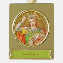 Enfeite De Natal Dourado Com Faixa Rua. George (SNV 13)