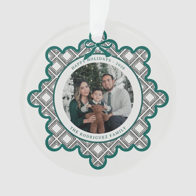 Enfeite de Natal em Acrílico com Padrão de Diamant (Frente)