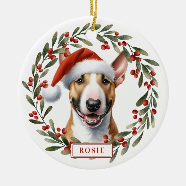 Enfeite de Natal em Cerâmica em forma de Círculo c (Frente)