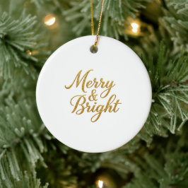Enfeite de Natal em Folha de Ouro Merry & Bright