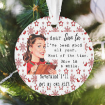Enfeite de Natal Engraçado Melhor Amiga Papai Noel