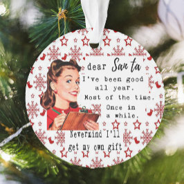 Enfeite de Natal Engraçado Melhor Amiga Papai Noel