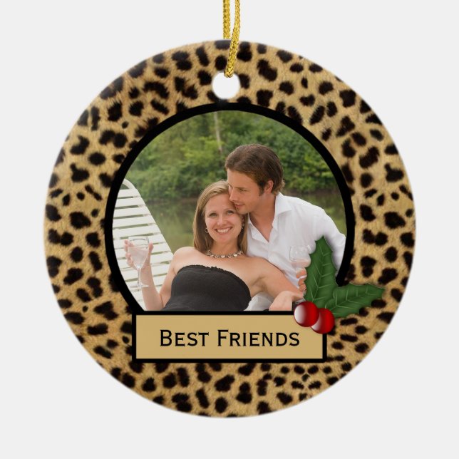 Enfeite De Natal Estampa De Leopardo Melhores Amig (Frente)