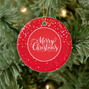 Enfeite de Natal Estrelas Douradas
