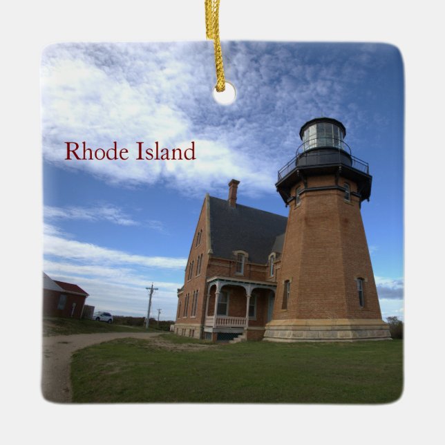 Enfeite de Natal Farol de Rhode Island (Frente)