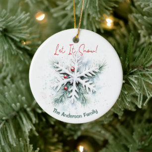 Enfeite de Natal Floco de Neve Nome Personalizad