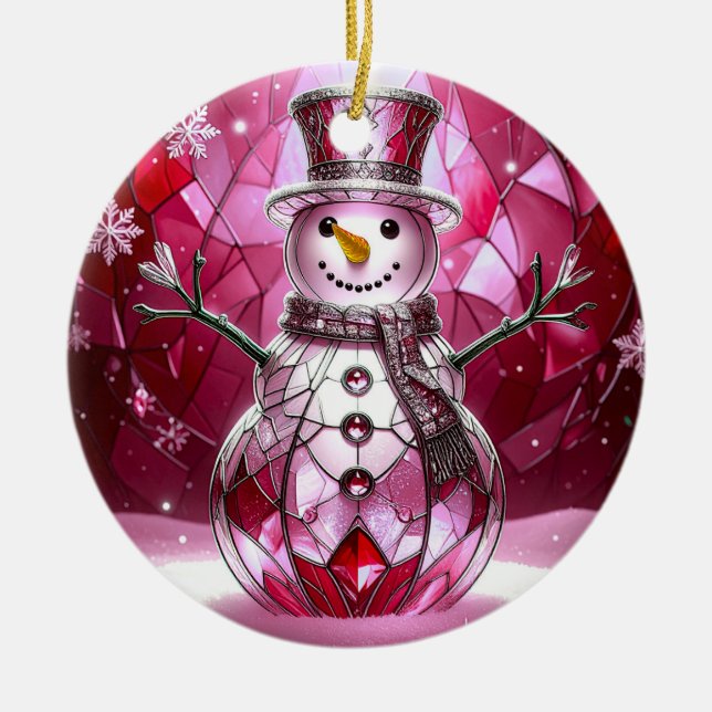 Enfeite de Natal Flocos de Neve Boneco de Neve Ver (Frente)