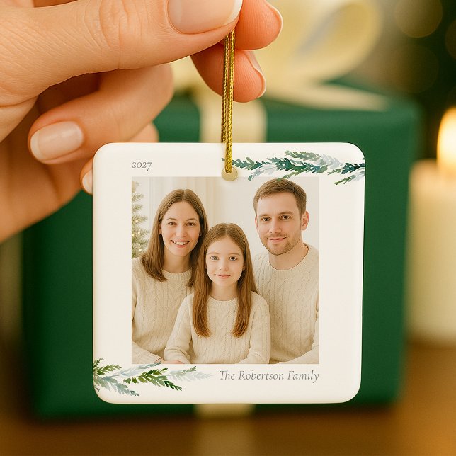 Enfeite de Natal Foto Evergreen (Criador carregado)