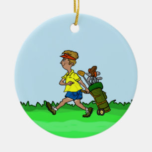 Enfeite de Natal Homem com Bolsa de Golfe