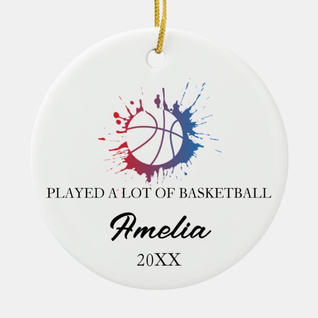 Enfeite de Natal Jogou Muito Basquete (Frente)