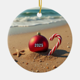 Enfeite de Natal na praia ideia de presente de fér