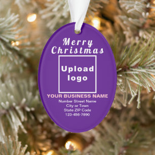 Enfeite de Natal Oval de Acrílico Roxo Empresarial
