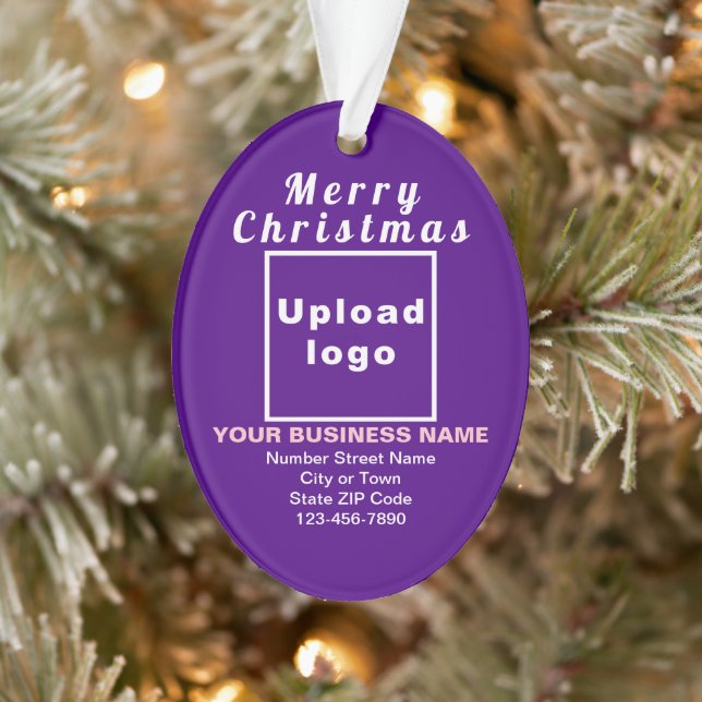 Enfeite de Natal Oval de Acrílico Roxo Empresarial (Árvore)