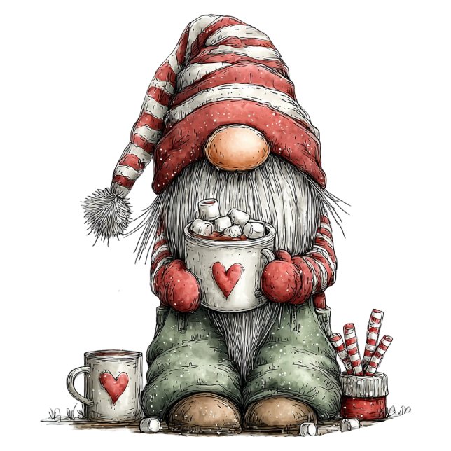 Enfeite de Natal Oval de Cerâmica Gnome (Criador carregado)