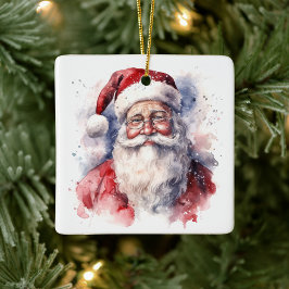 Enfeite de Natal Papai Noel Aquarela