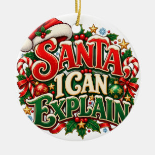 Enfeite de Natal Papai Noel Eu Posso Explicar