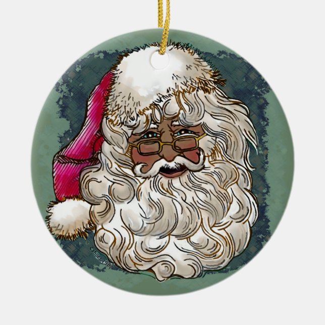 Enfeite de Natal Papai Noel preto (Frente)