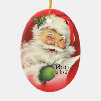 Enfeite de Natal Papai Noel Sorridente Vintage