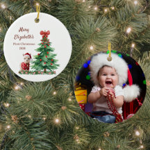 Enfeite de Natal para a Primeira Foto de Natal do