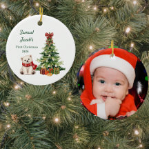 Enfeite de Natal para a Primeira Foto de Natal do