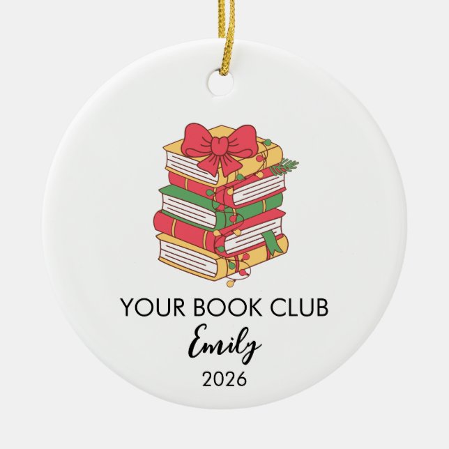 Enfeite de Natal para Leitor Bibliotecário Profess (Frente)