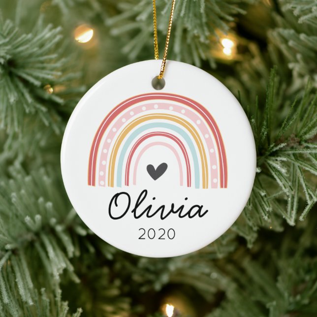 Enfeite de Natal personalizado arco-íris (Árvore)