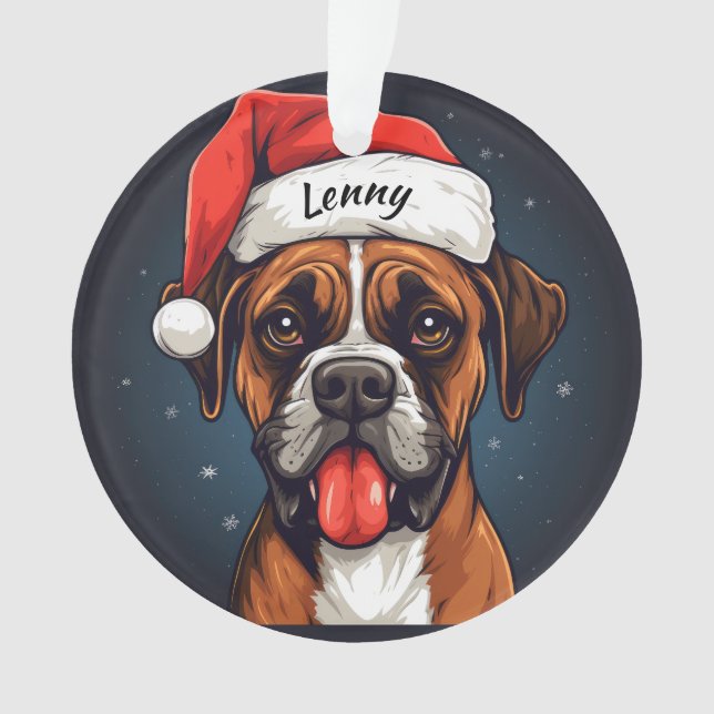 Enfeite de Natal Personalizado Boxer (Frente)