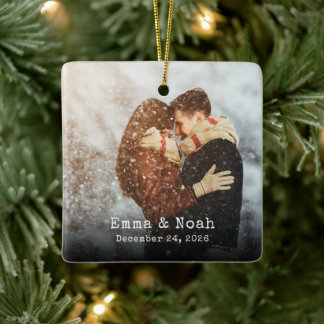 Enfeite de Natal Personalizado com Foto de Casal