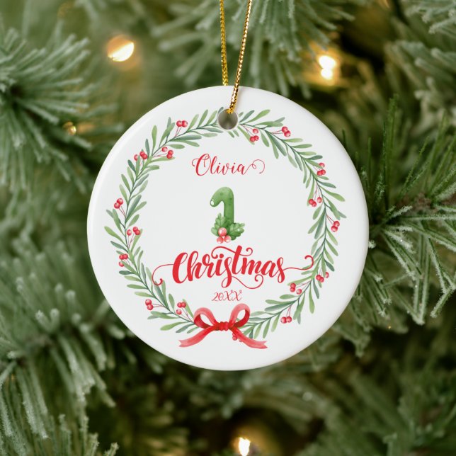 Enfeite de Natal Personalizado com Foto do Primeir (Árvore)