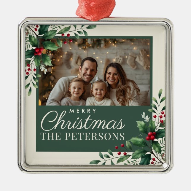 Enfeite de Natal Personalizado com Foto e Creme Bo (Frente)