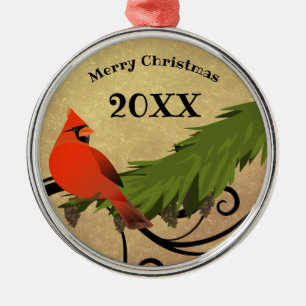 Enfeite de Natal Personalizado com Pássaro Cardina