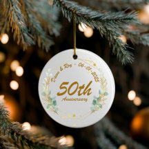 Enfeite de Natal Personalizado de 50º Aniversário,