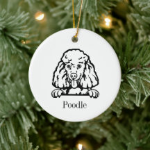 Enfeite de Natal Personalizado de Cachorro Poodle,