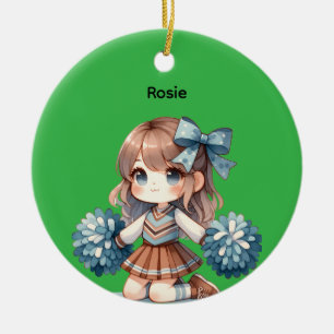 Enfeite de Natal Personalizado de Chibi Cheerleade