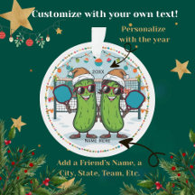 Enfeite de Natal Personalizado de Pickleball