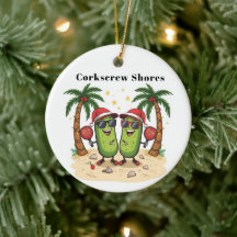 Enfeite de Natal Personalizado de Pickleball para