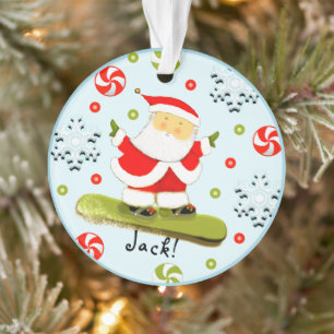 Enfeite de Natal Personalizado de Snowboarding Col