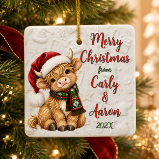 Enfeite de Natal Personalizado de Vaca das Terras