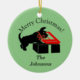 Enfeite de Natal Personalizado do Cachorro Scottie