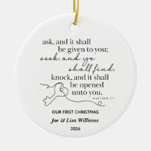 Enfeite de Natal Personalizado Mateus 7:7