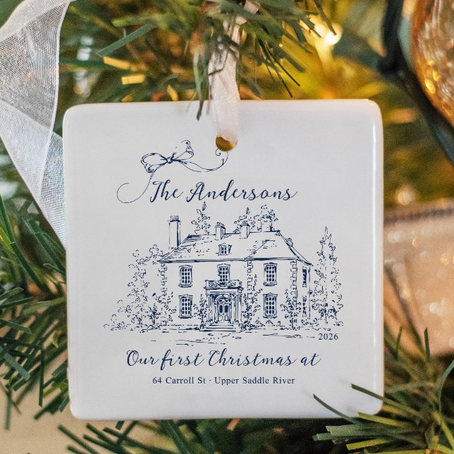 Enfeite de Natal Personalizado para a Primeira Cas (Criador carregado)