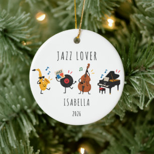 Enfeite de Natal Personalizado para Amante de Jazz