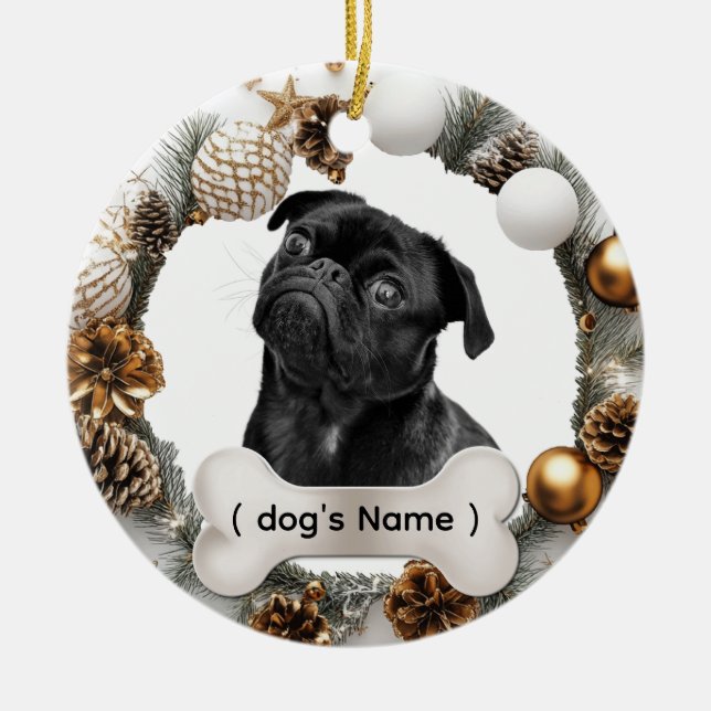 Enfeite de Natal Personalizado para Cachorro (Frente)