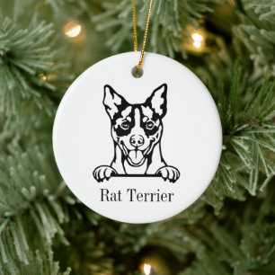 Enfeite de Natal personalizado para cão Rat Terrie