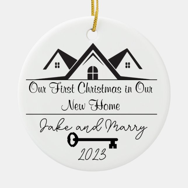 Enfeite de Natal Personalizado para Casa Nova (Frente)
