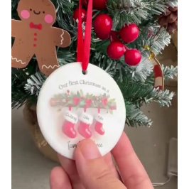 Enfeite de Natal Personalizado para Família de Trê