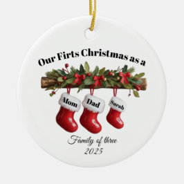 Enfeite de Natal Personalizado para Família de Trê
