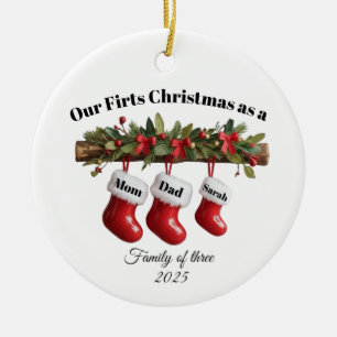 Enfeite de Natal Personalizado para Família de Trê